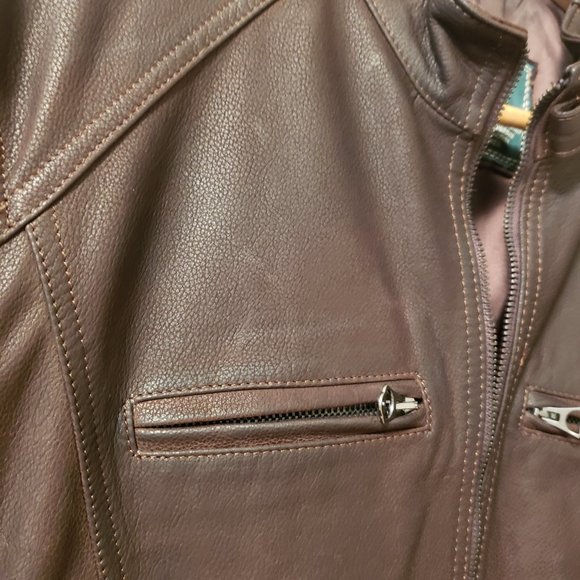 OLD FLORENCE LEATHER FACTORY Jacket in Brown - Handmade in Italy, Men's Size M - Picture 4 of 8